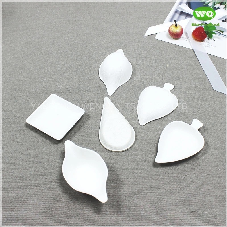 Sugarcane Pulp Sauce Dip Dish-100% Biodegradable Container Disposable Sugarcane Pulp Soy Sauce Dish