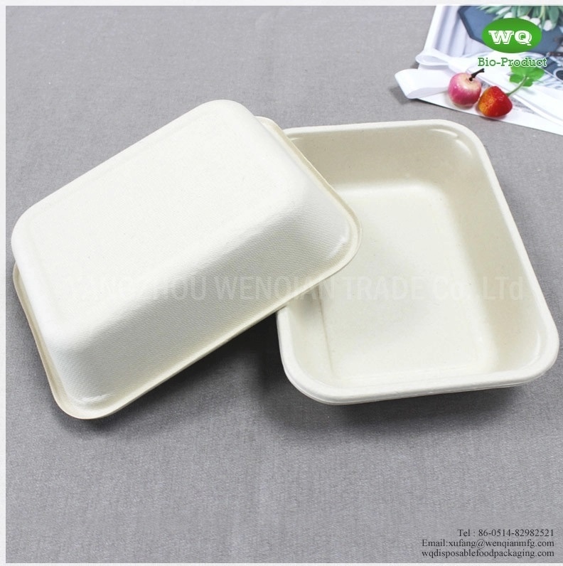 32 oz Unbleached Rectangular Food Tray,China 2022 Best sell biodegradable Tableware,Eco-friendly Takeway Food Container