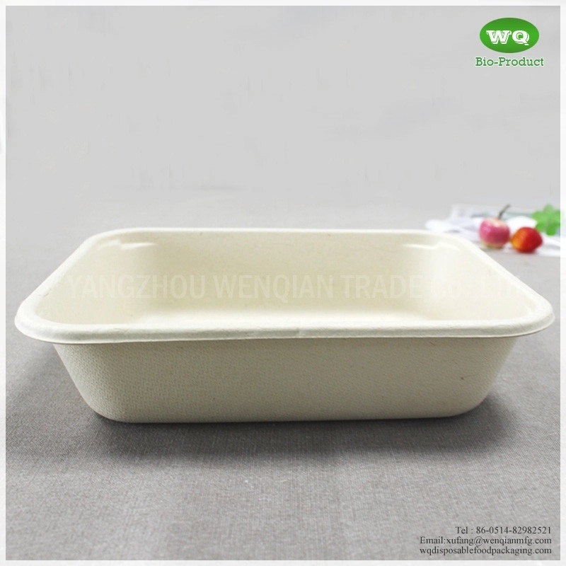 32 oz Unbleached Rectangular Food Tray,China 2022 Best sell biodegradable Tableware,Eco-friendly Takeway Food Container