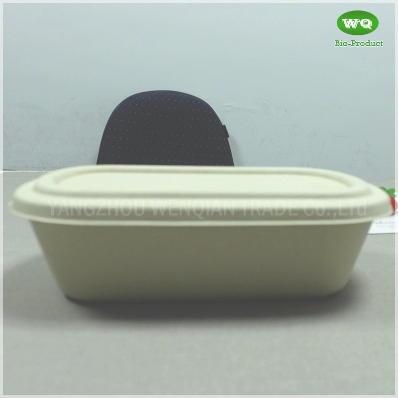 1000ml Bleached/Unbleached Wheat Straw Lunch Box Portable Serving Bowl Set To Pack Foods Biodegradable Lunch Box To Go