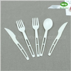 high quality 6 Inch Disposable Nature Color PLA Cutlery Sets-New Product Ideas Eco Friendly Cutlery Knife Fork And Spoon