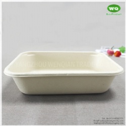 32 oz Unbleached Rectangular Food Tray,China 2022 Best sell biodegradable Tableware,Eco-friendly Takeway Food Container