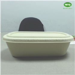 1000ml Bleached/Unbleached Wheat Straw Lunch Box Portable Serving Bowl Set To Pack Foods Biodegradable Lunch Box To Go