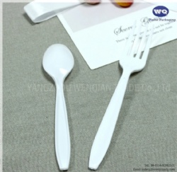 7inch White Plastic Cutlery-Disposable Cutlery Packs-disposable plastic knives-disposable soup spoons-prewrapped Cutlery